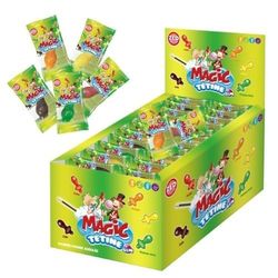 Magic tétine gum emballé fourrés avec une poudre acidulée